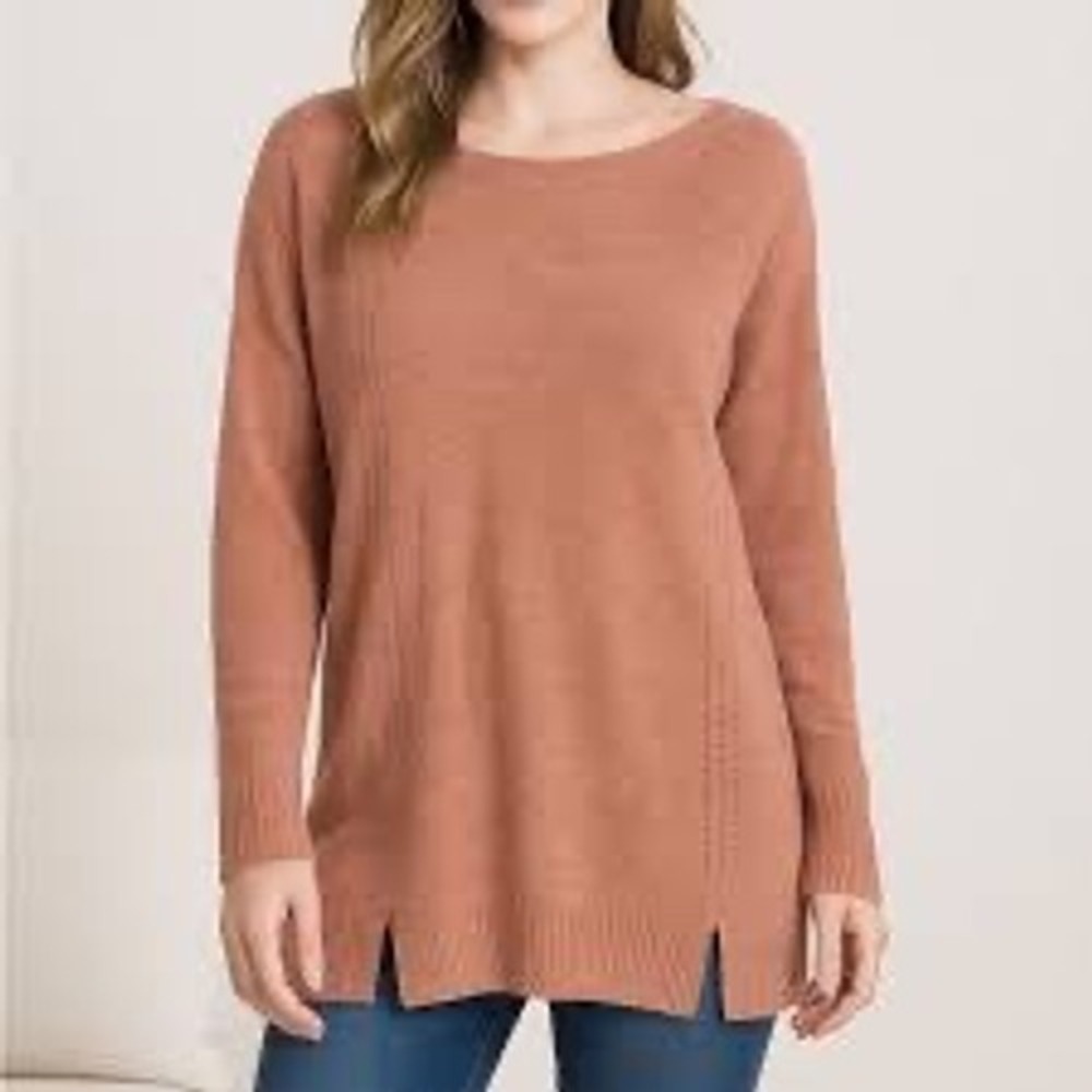 Barefoot Dreams CozyChic Ultra Lite Pullover Sweater Adobe 2X BDWCU21116